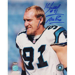 Kevin Greene Signed Carolina Panthers White Jersey Close Up 8x10 Photo w/All Pro