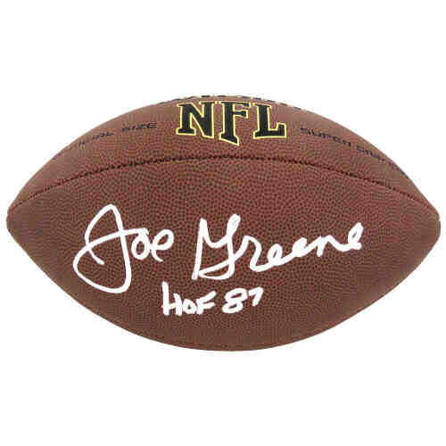 Joe Greene Signed Wilson NFL Full Size Super Grip Football w/HOF 87