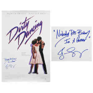 Jennifer Grey Signed Dirty Dancing 27x40 Movie Poster w/Nobody Puts Baby In A Corner