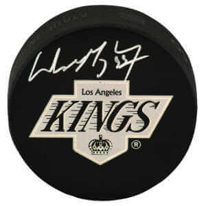 Wayne Gretzky Signed Los Angeles Kings Logo Hockey Puck - (Upper Deck Hologram)