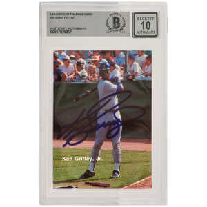 Ken Griffey Jr Signed Seattle Mariners 1989 Broder Cactus League All Stars Rookie Baseball Card #18 - (Beckett / Auto Grade 10)
