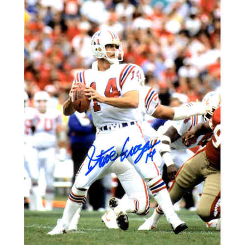 Steve Grogan Signed New England Patriots Passing 8x10 Photo