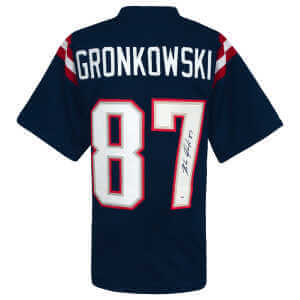 Rob Gronkowski Signed Navy Custom Football Jersey - (PSA)
