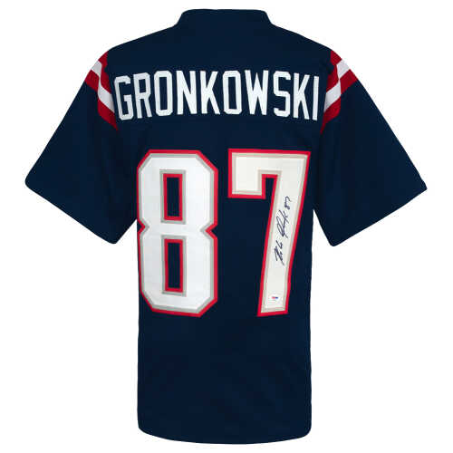Rob Gronkowski Signed Navy Custom Football Jersey - (PSA)
