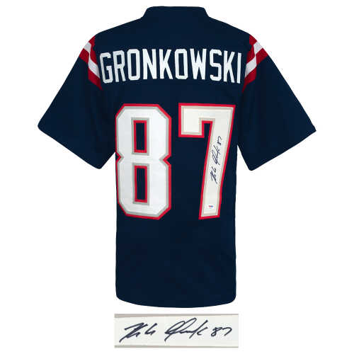 Rob Gronkowski Signed Navy Custom Football Jersey - (PSA) - Image 2