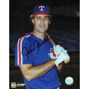 Johnny Grubb Signed Texas Rangers Pose With Bat 8x10 Photo