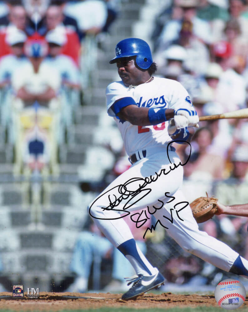 Pedro Guerrero Signed Los Angeles Dodgers Swinging Action 8x10