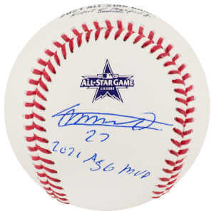 Vladimir Guerrero Jr Signed Rawlings 2021 All Star Game Logo Baseball w/2021 ASG MVP - (Beckett)