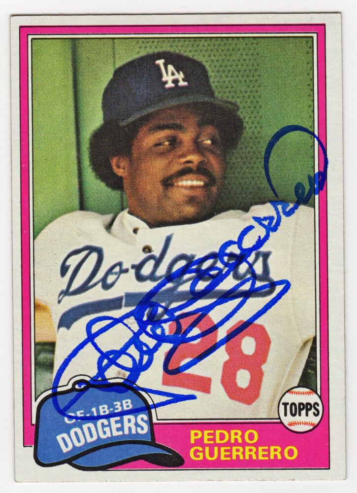 Pedro Guerrero Signed 1981 Topps Baseball Card - Los Angeles Dodgers