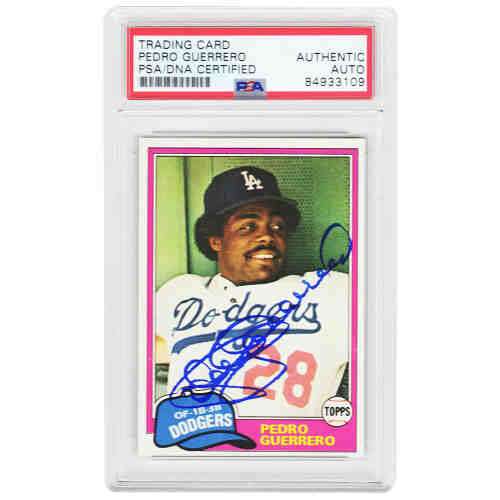 Pedro Guerrero Signed Los Angeles Dodgers 1981 Topps Baseball Card #651 (PSA Encapsulated)