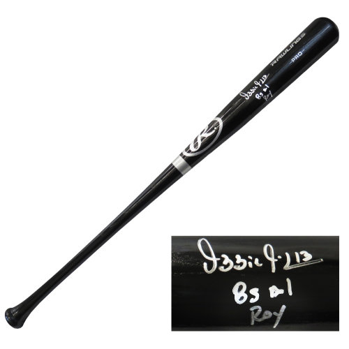 Ozzie Guillen Signed Rawlings Pro Black Baseball Bat w/85 AL ROY - Image 2