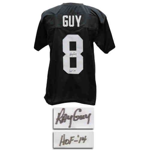 Ray Guy Signed Black Custom Jersey w/HOF'14