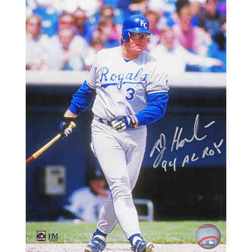 Bob Hamelin Signed Kansas City Royals Batting Action 8x10 Photo w/94 AL ROY