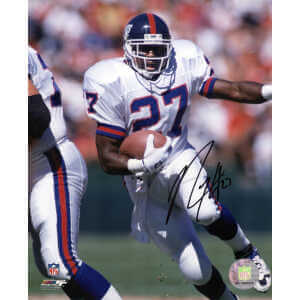 Rodney Hampton Signed New York Giants White Jersey Action 8x10 Photo