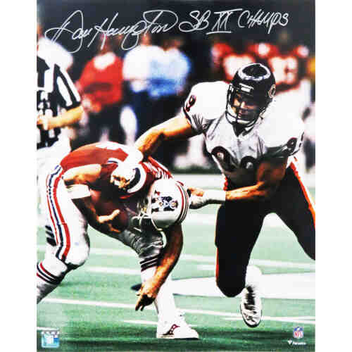 Dan Hampton Signed Chicago Bears Super Bowl XX Sack 16x20 Photo w/SB XX Champs