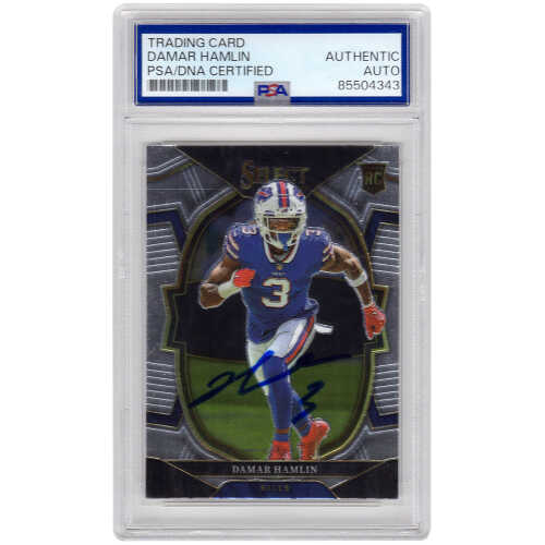 Damar Hamlin Signed Buffalo Bills 2022 Panini Select Football Card #100 - (PSA Encapsulated)