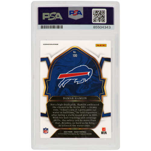 Damar Hamlin Signed Buffalo Bills 2022 Panini Select Football Card #100 - (PSA Encapsulated) - Image 2