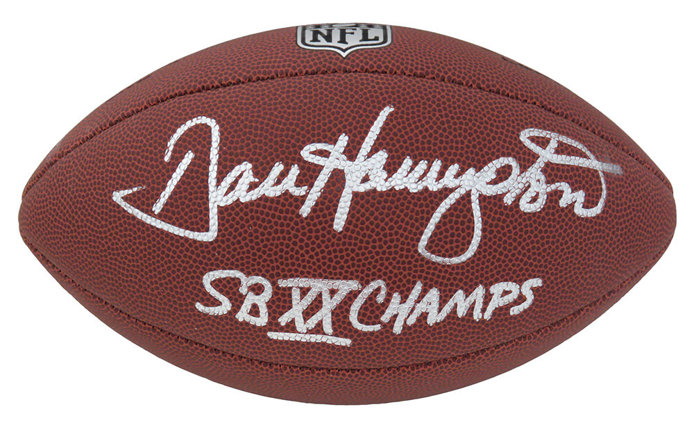 dan hampton autographed football