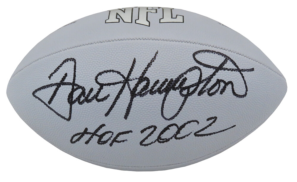 Dan Hampton Signed Wilson MVP Silver Full Size Football w/HOF 2002