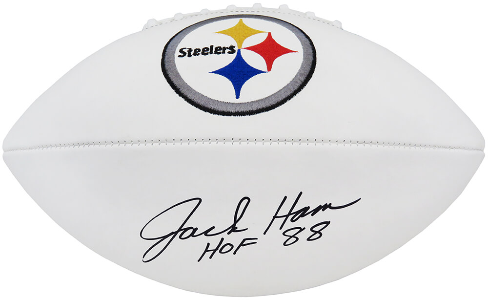 Jack Ham Signed Pittsburgh Steelers Wilson White Logo Football w/HOF'88