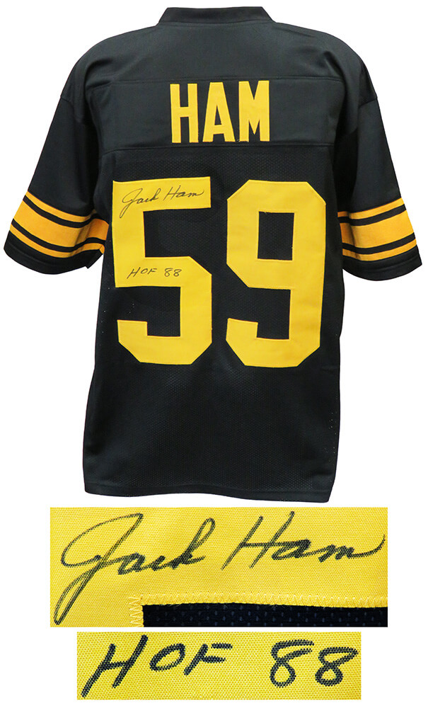 : Jack Ham Autographed Black Jersey - Beautifully Matted