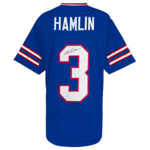 Damar Hamlin Signed Blue Custom Football Jersey