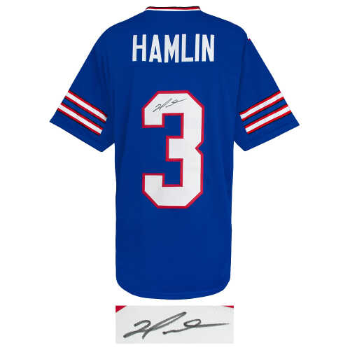 Damar Hamlin Signed Blue Custom Football Jersey - Image 2