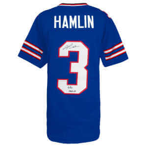 Damar Hamlin Signed Blue Custom Football Jersey w/Bills Mafia