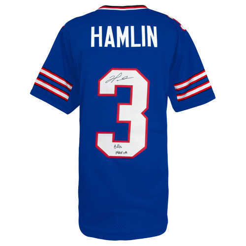 Damar Hamlin Signed Blue Custom Football Jersey w/Bills Mafia