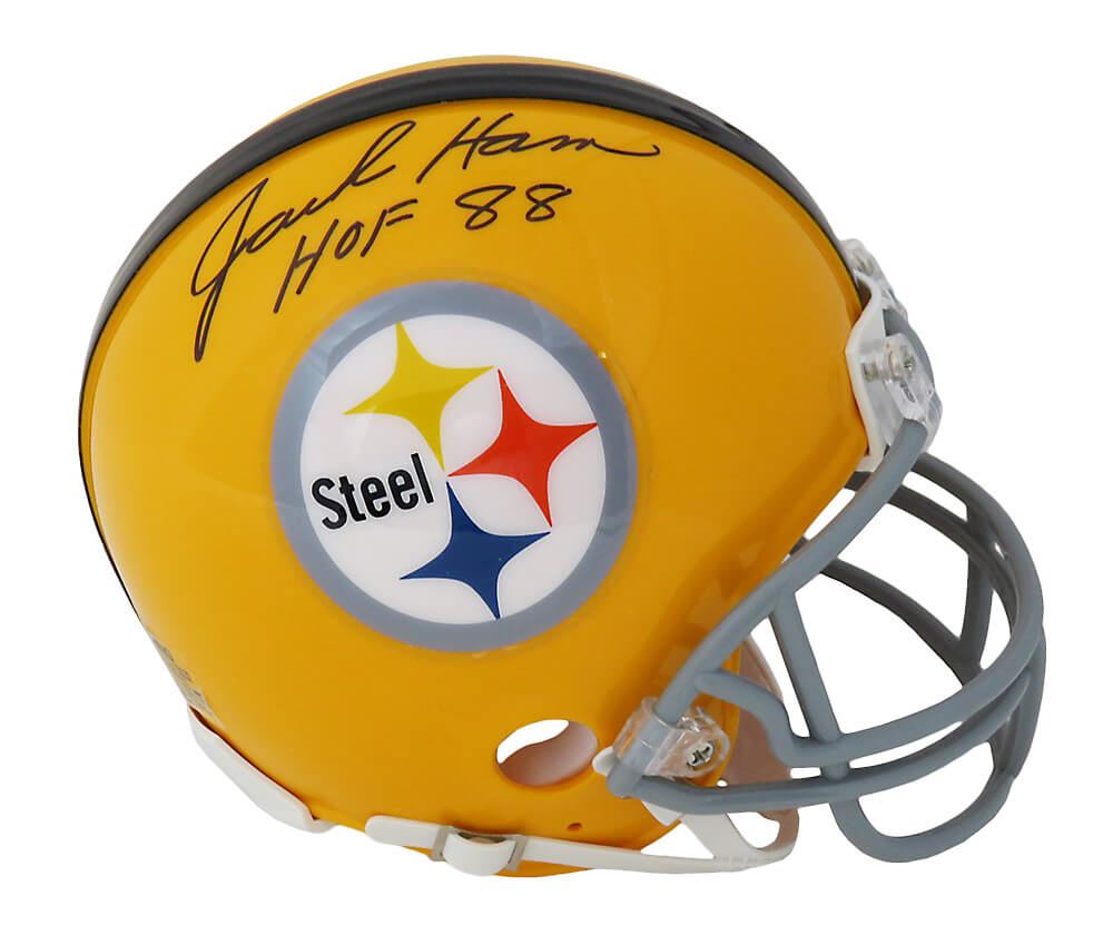 Jack Ham Signed Pittsburgh Steelers Gold 75th Anniversary Riddell