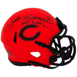 Dan Hampton Signed Chicago Bears RAVE Riddell Speed Mini Helmet w/HOF 2002