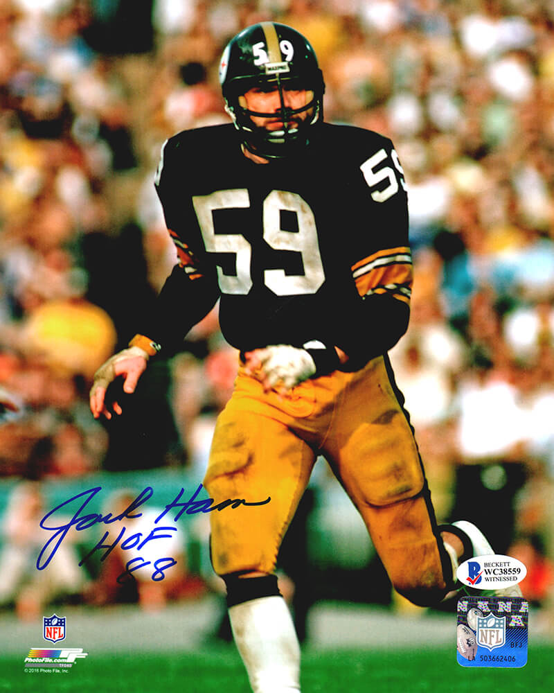 Autographed/Signed Jack Ham HOF 88 Pittsburgh White Football Jersey JSA COA  at 's Sports Collectibles Store