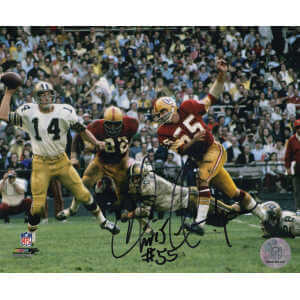 Chris Hanburger Signed Washington Football Team Action vs Saints 8&times;10 Photo