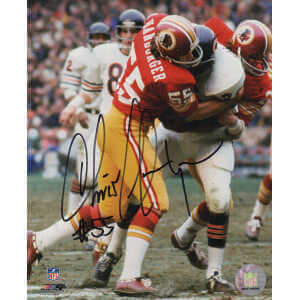 Chris Hanburger Signed Washington Football Team Tackle vs Bears 8x10 Photo