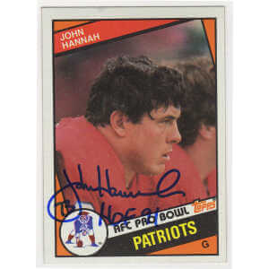 John Hannah Signed New England Patriots 1984 Topps Football Trading Card #137 w/HOF'91