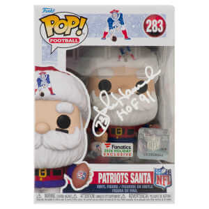 John Hannah Signed New England Patriots SANTA Funko Pop Doll #283 w/HOF'91