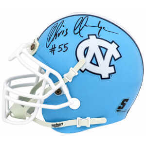 Chris Hanburger Signed North Carolina Tar Heels Schutt Mini Helmet