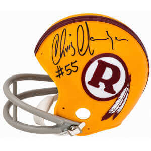 Chris Hanburger Signed Washington Yellow Throwback Riddell (VSR4) Mini Helmet