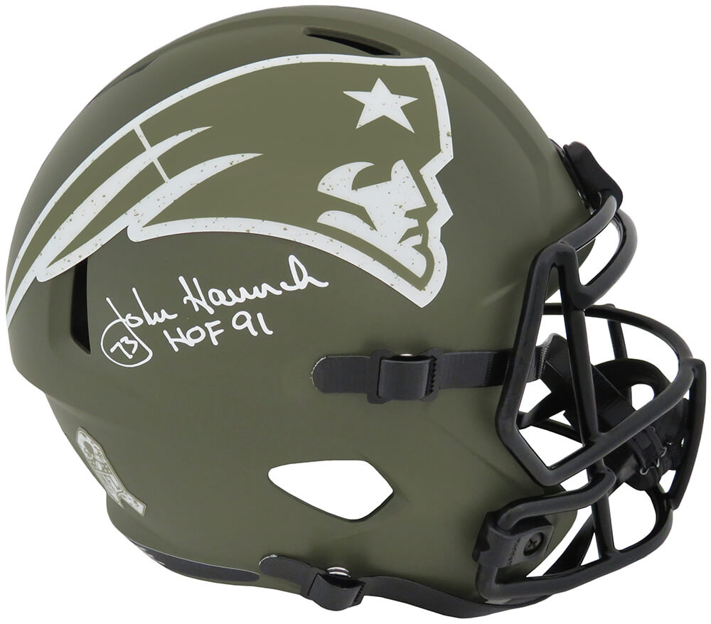 Julian Edelman Signed Patriots FS Salute to Service Speed Replica Helmet JSA