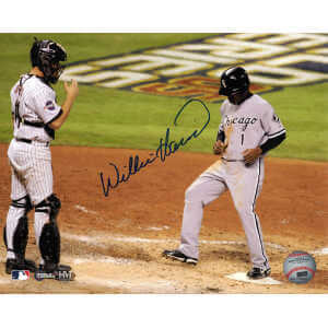 Willie Harris Signed Chicago White Sox 2005 World Series Winning Run 8x10 Photo