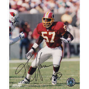 Ken Harvey Signed Washington Football Team Red Jersey Action 8x10 Photo