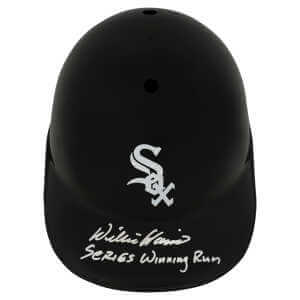 Willie Harris Signed Chicago White Sox Souvenir Replica Batting Helmet w/Series Winning Run
