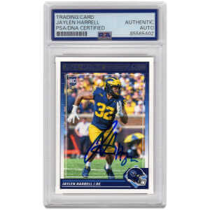 Jaylen Harrell Signed Tennessee Titans (Michigan Wolverines Image) 2004 Score Rookie Football Card #385 - (PSA Encapsulated)