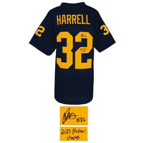 Jaylen Harrell Signed Navy Custom College Football Jersey w/2023 National Champs - Image 2