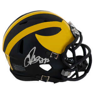Jaylen Harrell Signed Michigan Wolverines Riddell Speed Mini Helmet