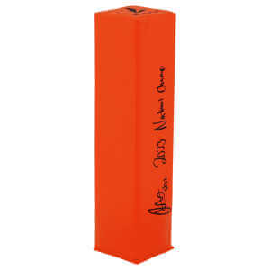 Jaylen Harrell Signed BSN Orange Endzone Football Pylon w/2023 National Champs