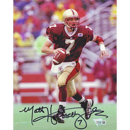 Matt Hasselbeck Signed Boston College Red Jersey 8x10 Photo (Fanatics)