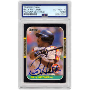 Billy Hatcher Signed (Red Sox / Astros) Baseball Trading Card (Various) – (PSA Encapsulated)