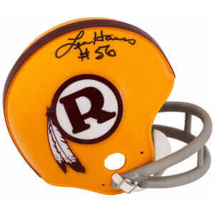 Len Hauss Signed Washington Yellow Throwback Riddell (VSR4) Mini Helmet