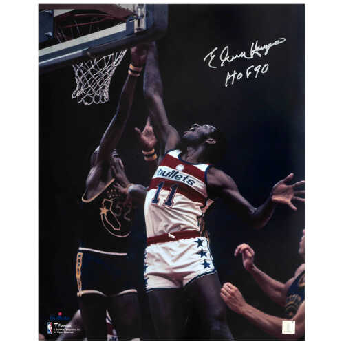 Elvin Hayes Signed Washington Bullets White Jersey Action 16x20 Photo w/HOF'90